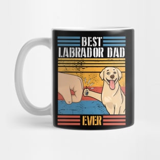 Labrador Dog And Daddy Hand To Hand Best Labrador Dad Ever Dog Father Parent July 4th Day Mug